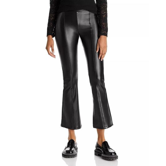Generation Love Wren Faux Leather Cropped Flared Leggings Pull On Black Size M - Picture 1 of 9